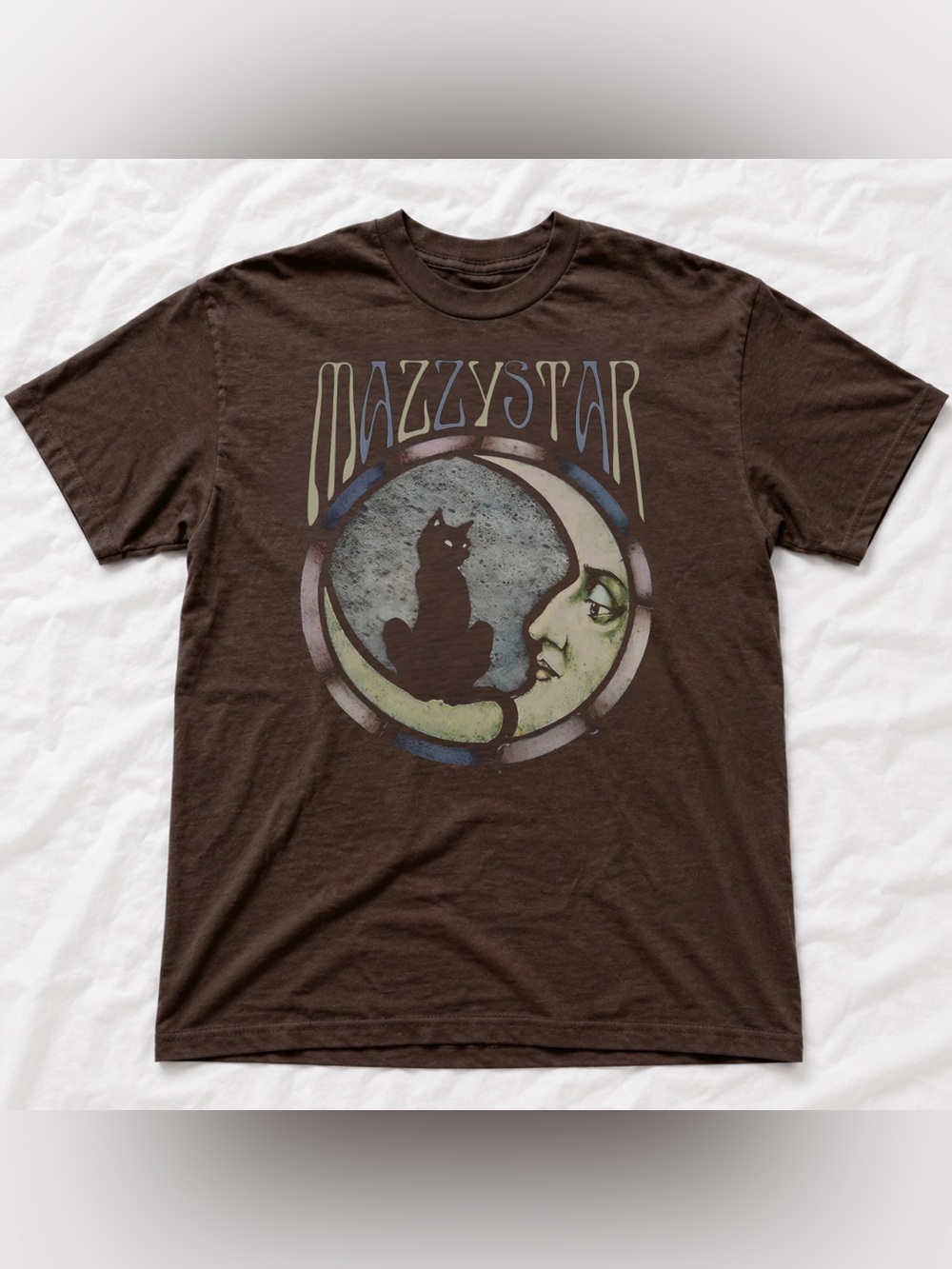 Mazzy Star Cat Graphic T-shirt Style Vintage For Unisex - Dark Brown